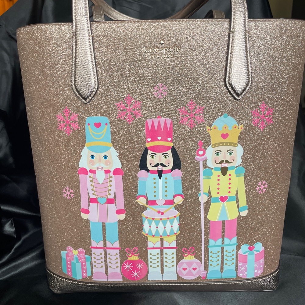 ✨ Kate Spade Nutcracker Glitter Tote – Festive & Gently Loved! ✨